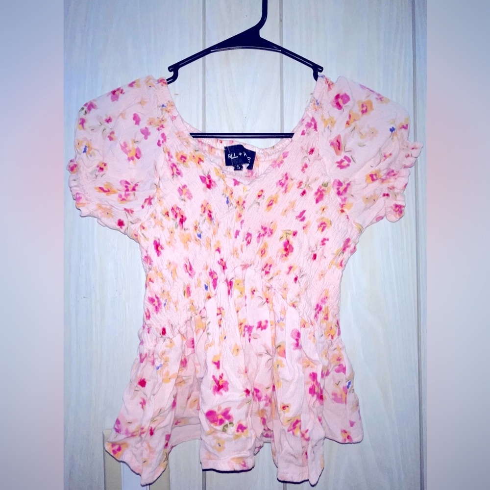 Kendall + Kylie floral scrunchy crop top